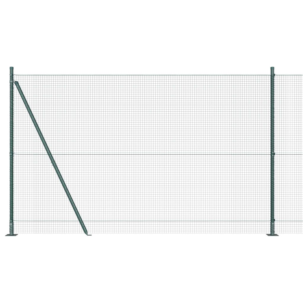 vidaXL Φράχτης με Στήλες. Πράσινο 1.4 x 10 m Ατσάλι