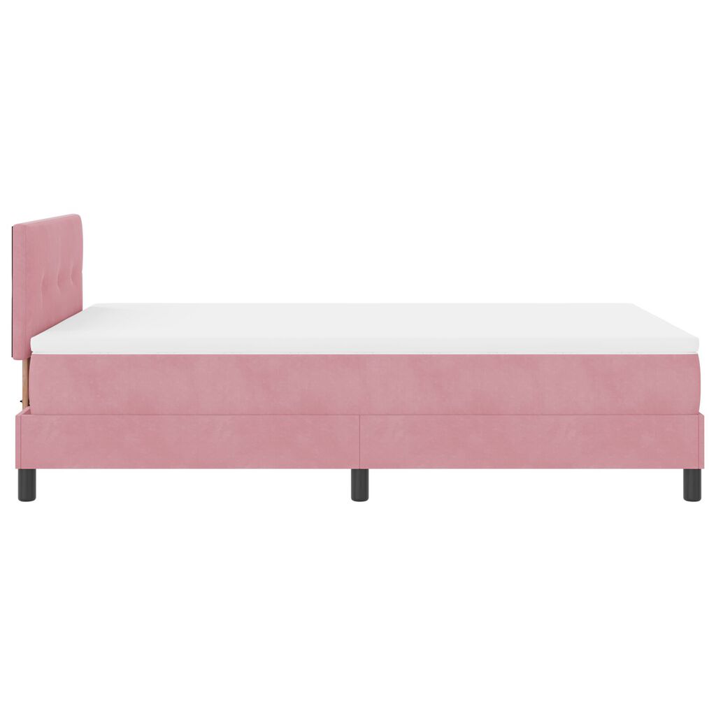 κρεβάτι box spring vidaXL με στρώμα ροζ 120x200 εκ. βελούδο