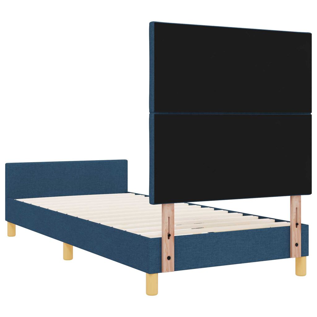vidaXL Σκελετός Κρεβατιού με κεφαλάρι Μπλε 100 x 200 cm ύφασμα