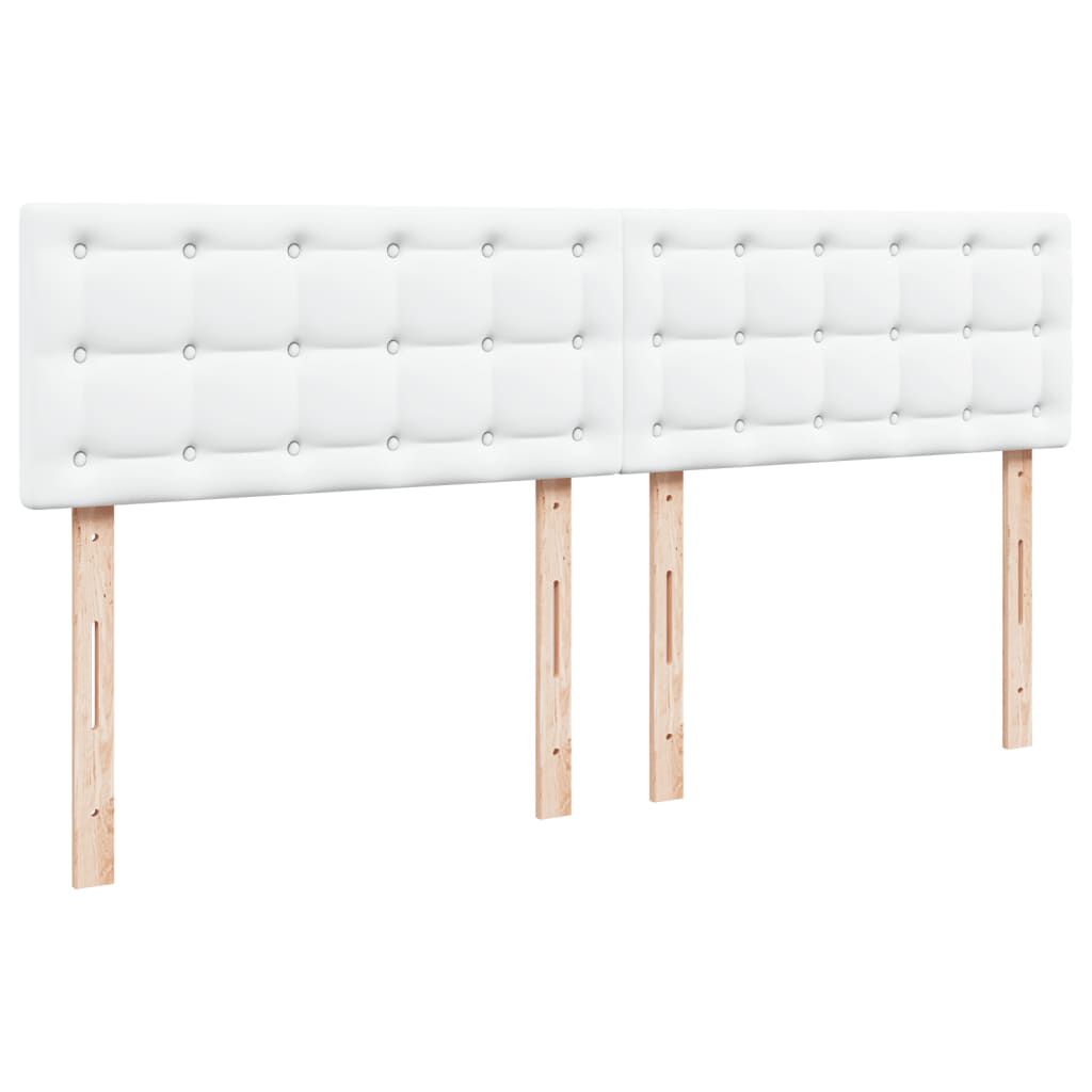 vidaXL Κρεβάτι Boxspring με Στρώμα Λευκό 180x200 εκ. Συνθετικό Δέρμα