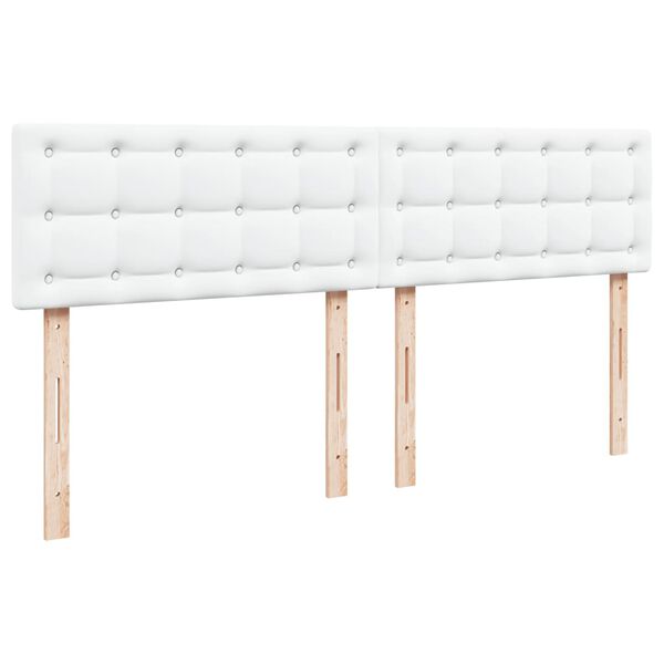 vidaXL Κρεβάτι Boxspring με Στρώμα Λευκό 180x200 εκ. Συνθετικό Δέρμα