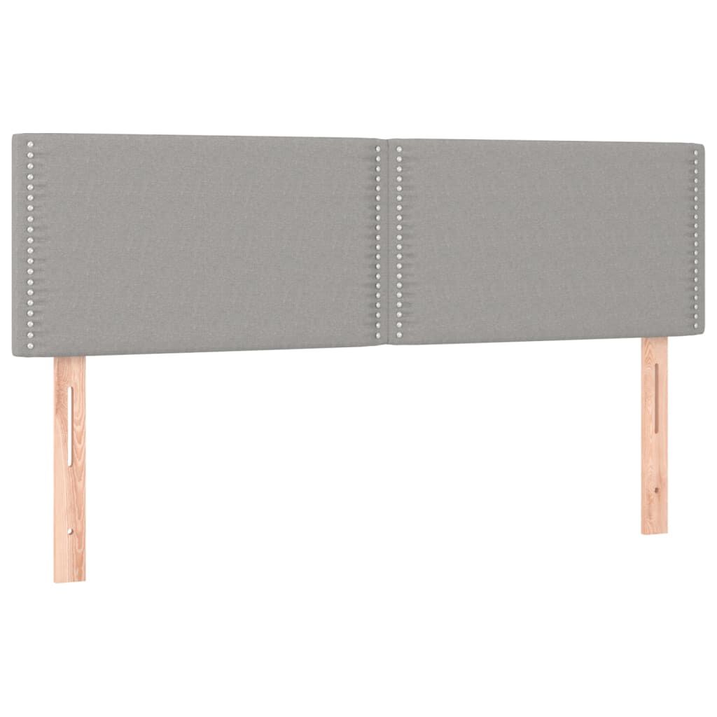 vidaXL Κρεβάτι Boxspring με Στρώμα Ανοιχτό Γκρι 140x200 εκ. Υφασμάτινο