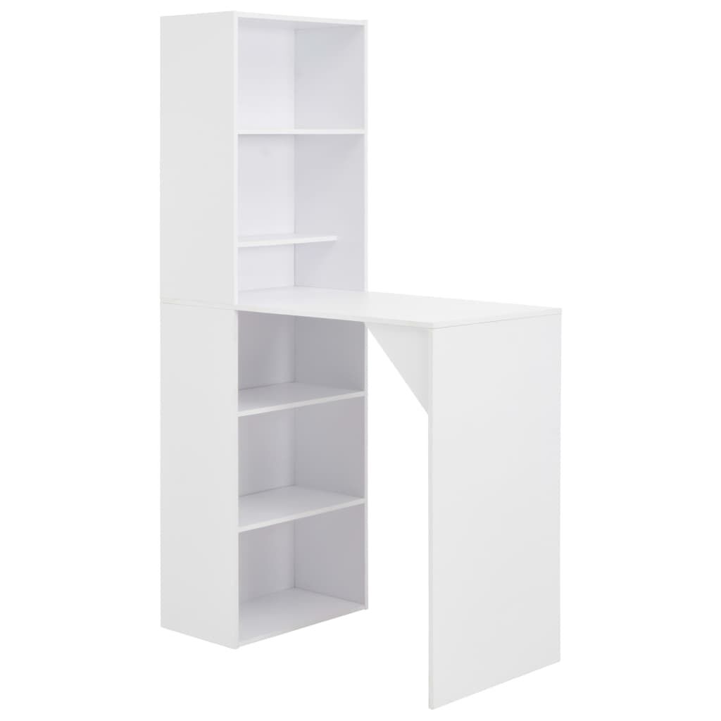 vidaXL Τραπέζι Μπαρ με Ράφι Λευκό 115 x 59 x 200 εκ.