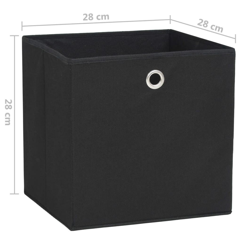vidaXL Κουτιά Αποθήκευσης 4 τεμ. Μαύρα 28x28x28 εκ. Ύφασμα Non-woven
