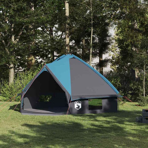 vidaXL Σκηνίτσα Teepee με στέγη Μπλε και Γκρι 490 x 410 x 210 εκ.