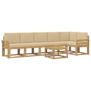 vidaXL &Sigma;&epsilon;&iota;&rho;ά &Kappa;&alpha;&nu;&alpha;&pi;έ &Epsilon;&xi;&omega;&tau;&epsilon;&rho;&iota;&kappa;&omicron;ύ 7 pcs &Lambda;&epsilon;&upsilon;&kappa;ό &kappa;&alpha;&iota; &Mu;&pi;&epsilon;&zeta; &Pi;&omicron;&lambda;&upsilon;&epsilon;&sigma;&tau;έ&rho;&alpha;&sigmaf;