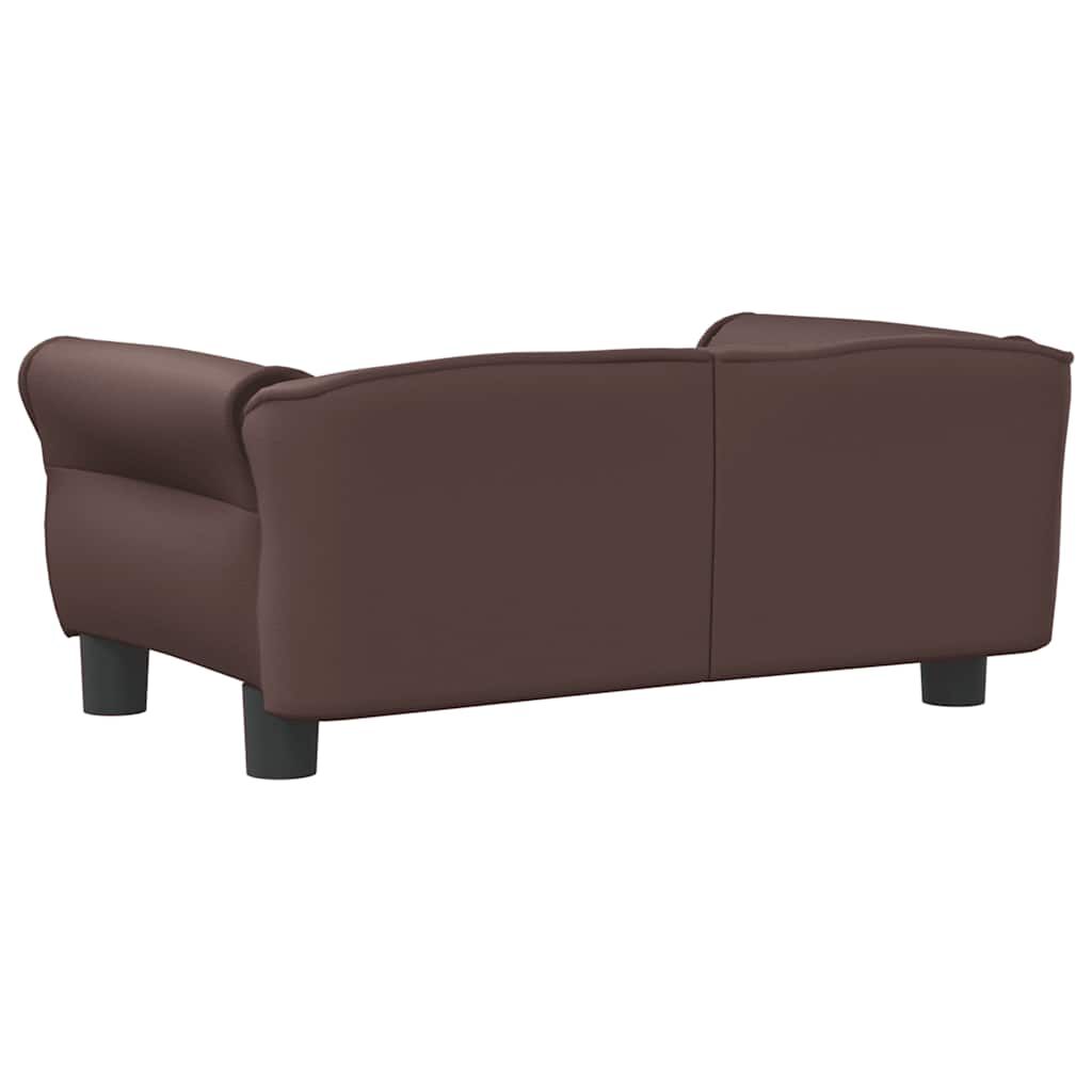 vidaXL Κρεβάτι Σκύλου Καφέ 70 x 45 x 30 εκ. από Συνθετικό Δέρμα