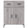 vidaXL Ντουλάπι Γκρι Sonoma 69,5 x 34 x 180 εκ. Επεξεργασμένο Ξύλο