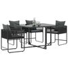 vidaXL Καρέκλες Κήπου 4 pcs Μαύρο και Ανθρακί 50.5 x 53.5 x 63.5 εκ.