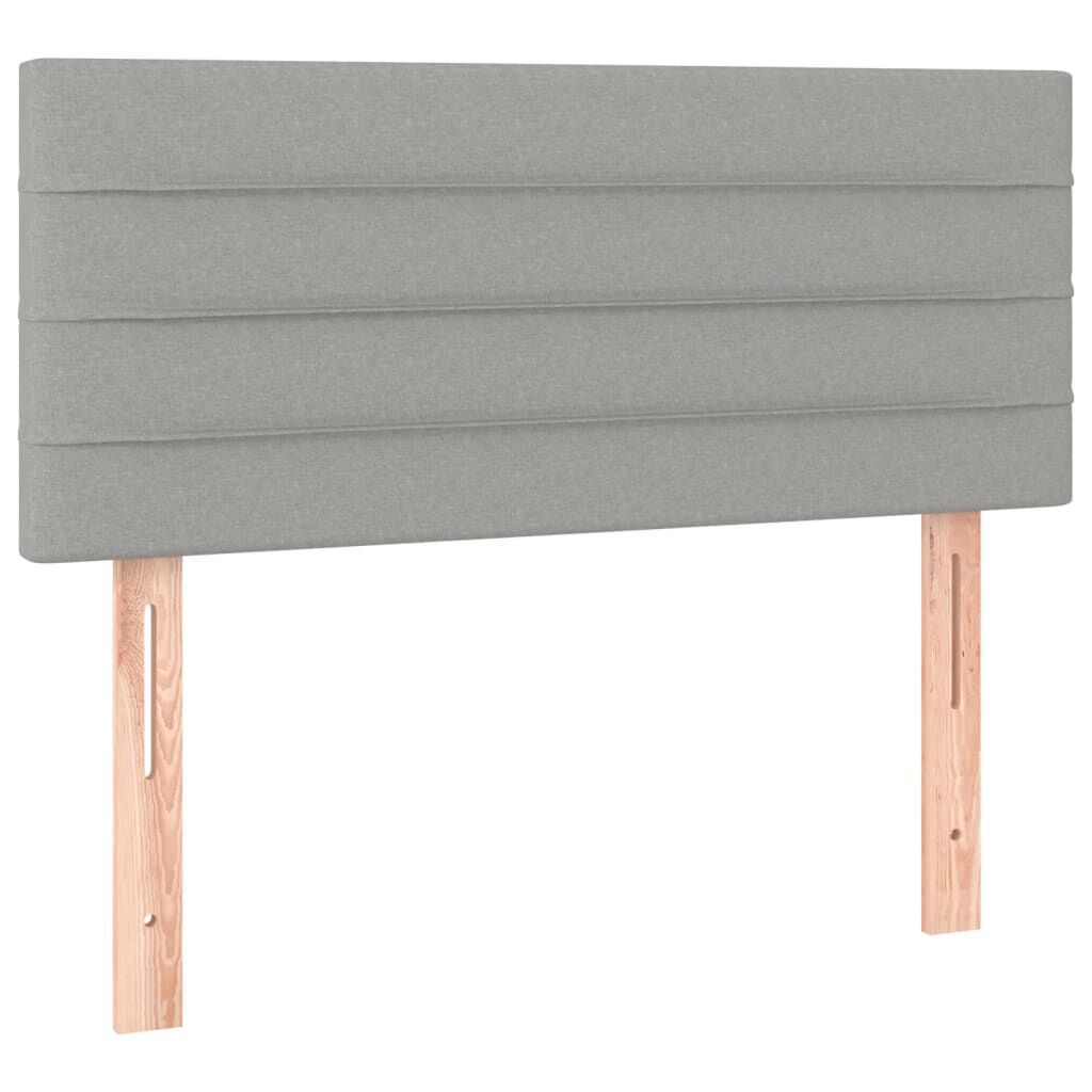 vidaXL Κρεβάτι Boxspring με Στρώμα Ανοιχτό Γκρι 100x200 εκ. Υφασμάτινο