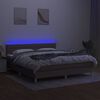vidaXL &Kappa;&rho;&epsilon;&beta;ά&tau;&iota; Boxspring &mu;&epsilon; &Sigma;&tau;&rho;ώ&mu;&alpha; & LED Taupe 180x200 &epsilon;&kappa;. &Upsilon;&phi;&alpha;&sigma;&mu;ά&tau;&iota;&nu;&omicron;