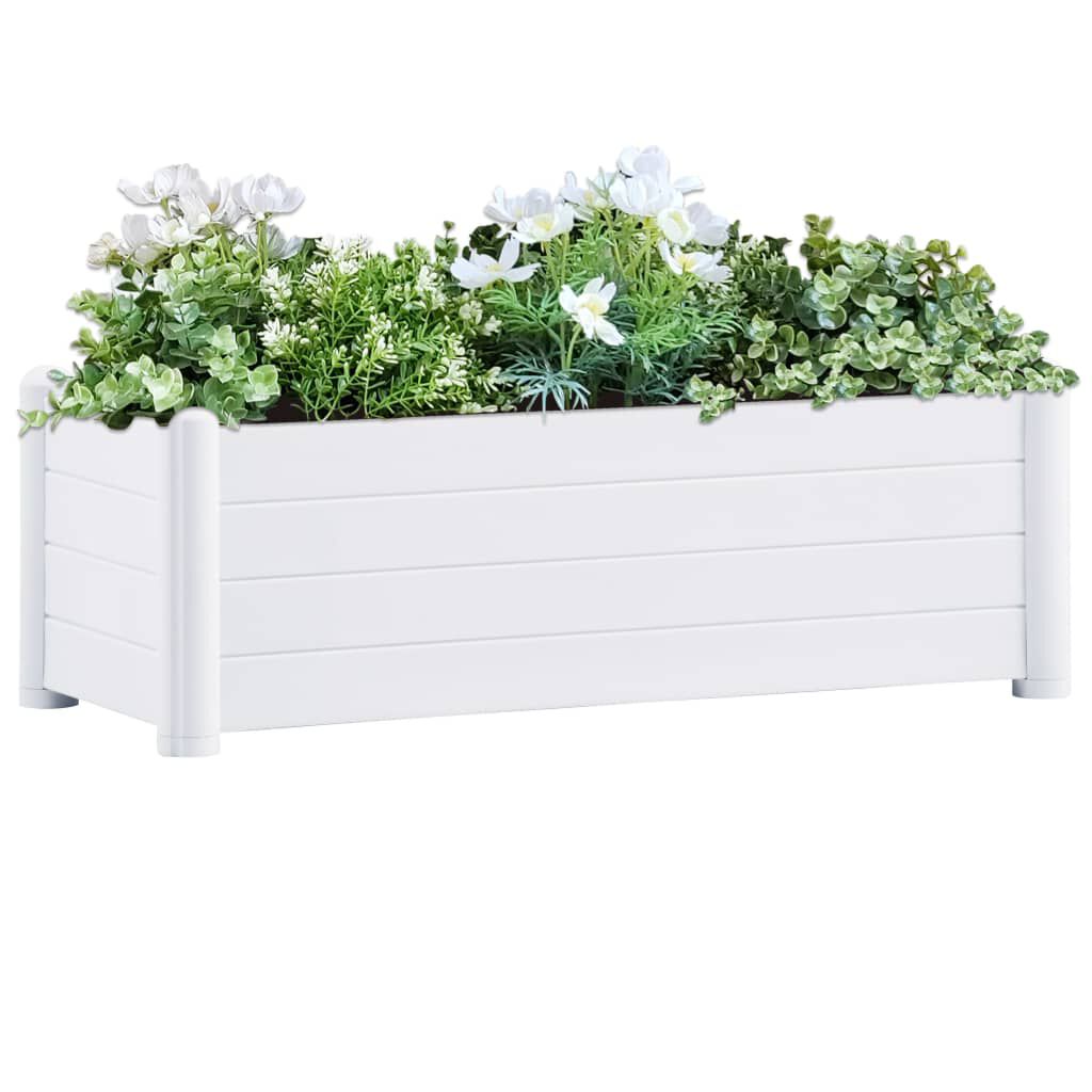 vidaXL Ζαρντινιέρα Υπερυψωμένη Λευκή 100 x 43 x 35 εκ. Πολυπροπυλένιο