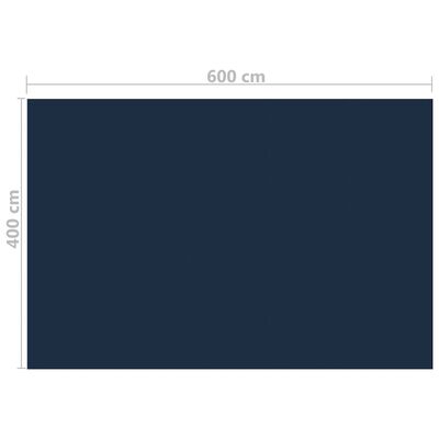 vidaXL Κάλυμμα Πισίνας Ηλιακό Μαύρο/Μπλε 600x400 εκ. από Πολυαιθυλένιο