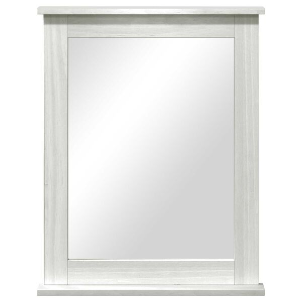 vidaXL Καθρέφτης με καθρέφτη Λευκό 55,5 x 5 x 70 εκ Μασίφ ξύλο πεύκου