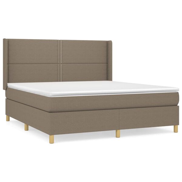 vidaXL &Kappa;&rho;&epsilon;&beta;ά&tau;&iota; Boxspring &mu;&epsilon; &Sigma;&tau;&rho;ώ&mu;&alpha; Taupe 180x200 &epsilon;&kappa;. &Upsilon;&phi;&alpha;&sigma;&mu;ά&tau;&iota;&nu;&omicron;