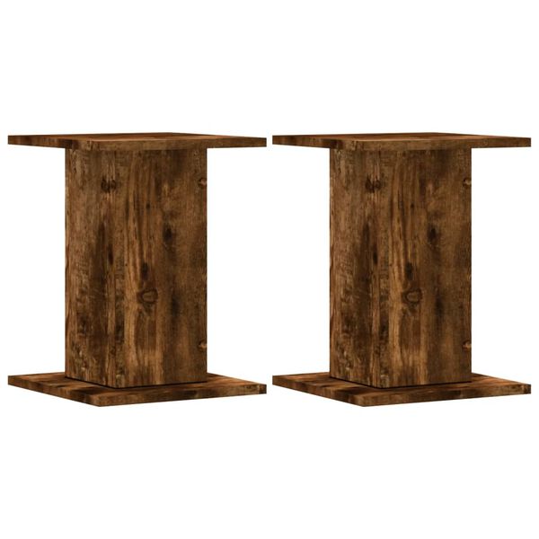 vidaXL Βάσεις Φυτών 2Τεμ. Καπνιστή Δρυς 30x30x40εκ. Επεξεργασμένο Ξύλο