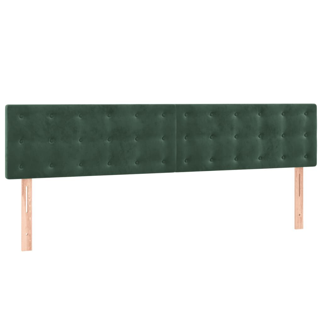 vidaXL Κρεβάτι Boxspring με Στρώμα Σκούρο Πράσινο 160x200εκ. Βελούδινο