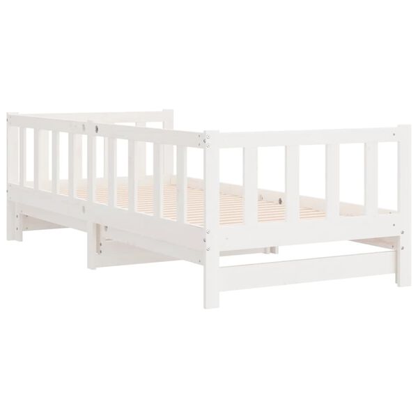 vidaXL Καναπές Κρεβάτι Λευκός 2 x (90 x 200) εκ. από Μασίφ Ξύλο Πεύκου