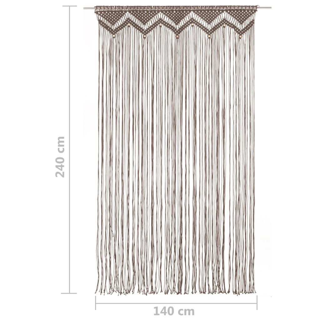 vidaXL Κουρτίνα Μακραμέ Taupe 140 x 240 εκ. Βαμβακερή