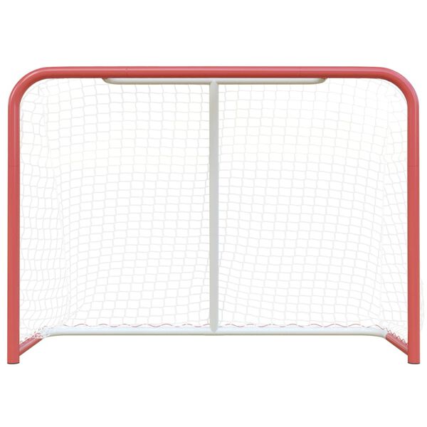 vidaXL Τέρμα Χόκεϊ με Δίχτυ Κόκκινο/Λευκό 153x60x118εκ Ατσάλι/Πολυεστ.