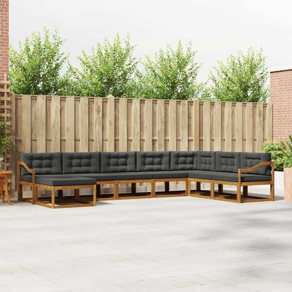 vidaXL &Sigma;&epsilon;&iota;&rho;ά &Kappa;&alpha;&nu;&alpha;&pi;έ &Epsilon;&xi;&omega;&tau;&epsilon;&rho;&iota;&kappa;&omicron;ύ &mu;&epsilon; &mu;&alpha;&xi;&iota;&lambda;ά&rho;&iota; 8 pcs &Phi;&upsilon;&sigma;&iota;&kappa;ό &kappa;&alpha;&iota; &Alpha;&nu;&theta;&rho;&alpha;&kappa;ί