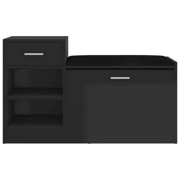 vidaXL Παπουτσοθήκη Γυαλ. Μαύρη 94,5 x 31 x 57 εκ. από Επεξ. Ξύλο