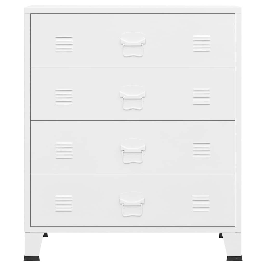 vidaXL Συρταριέρα Βιομηχανική Λευκή 78 x 40 x 93 εκ. Μεταλλική
