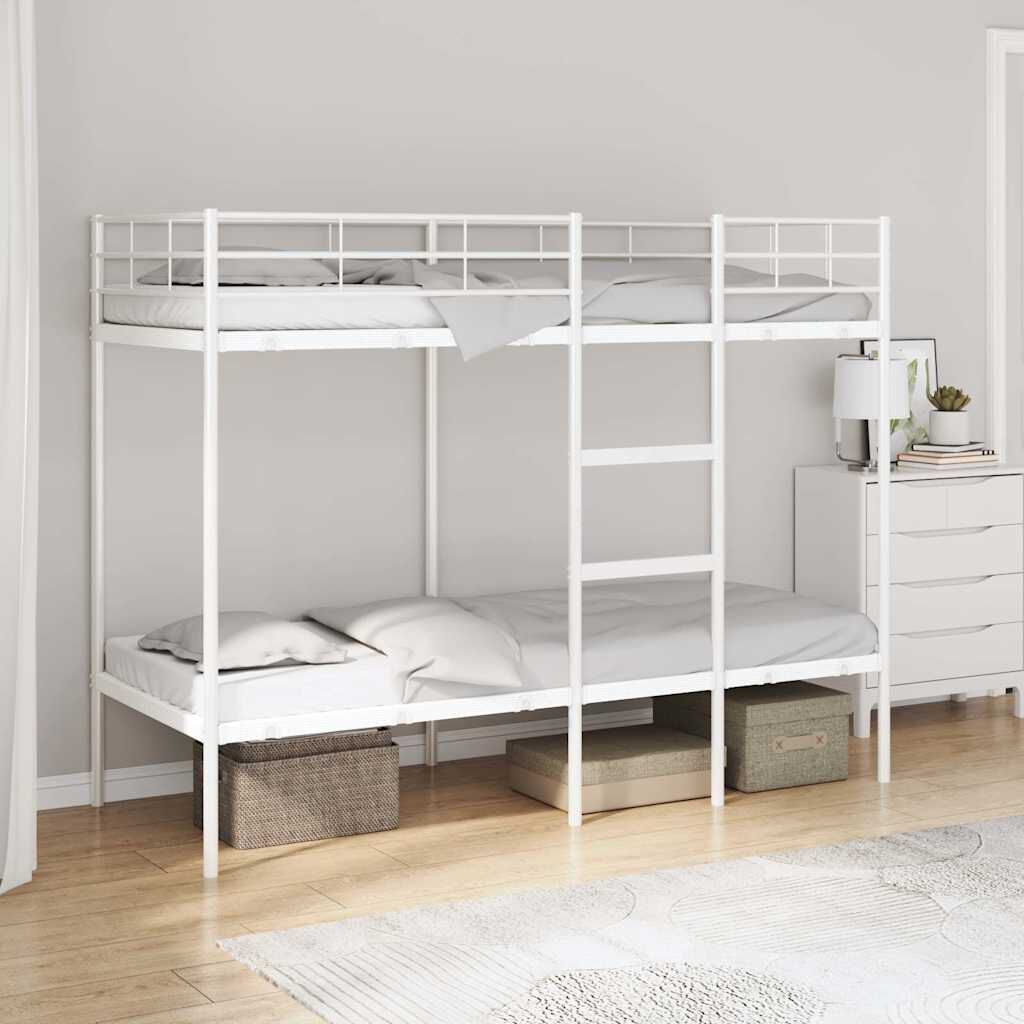 vidaXL Κουκέτα χωρίς στρώμα Λευκό 75x190 cm Ατσάλι