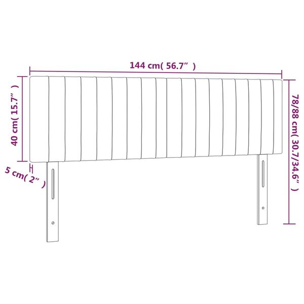 vidaXL Κεφαλάρια Κρεβατιού 2 τεμ. Μαύρα 72x5x78/88 εκ. Βελούδινα