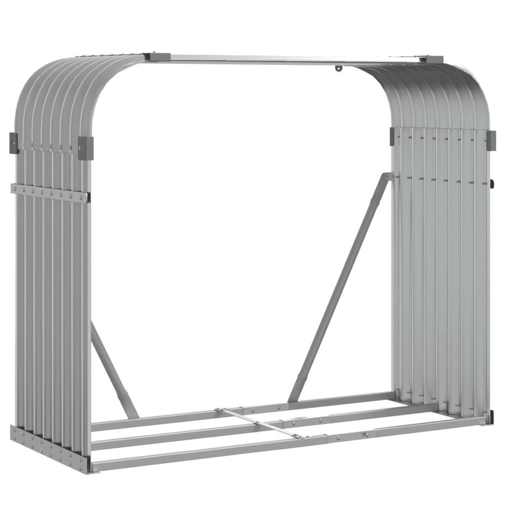 vidaXL Ξυλοθήκη Αν. Γκρι 120x45x100 εκ. από Γαλβανισμένο Ατσάλι