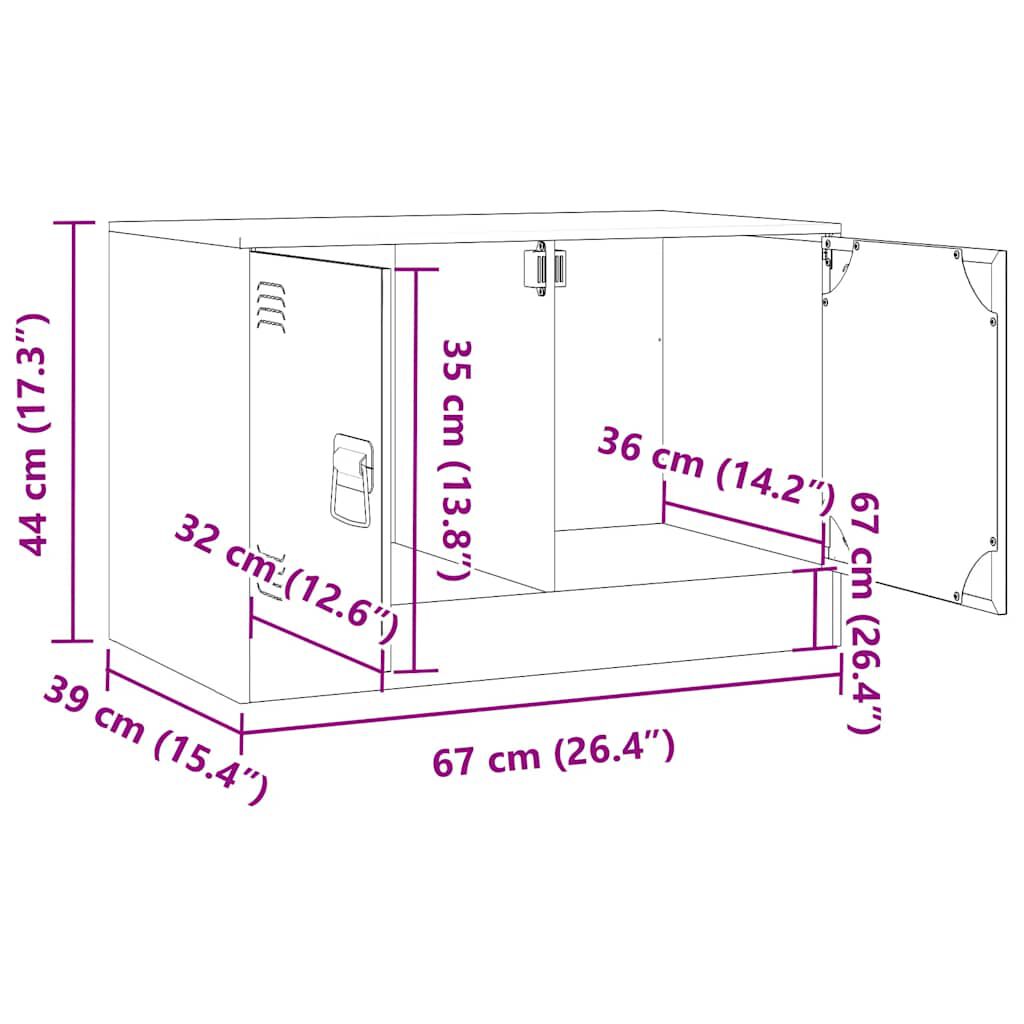 vidaXL Έπιπλο Τηλεόρασης Μουσταρδί Κίτρινο 67x39x44 εκ. από Ατσάλι