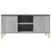 vidaXL Έπιπλο Τηλεόρασης Γκρι Sonoma 103,5x35x50 εκ Μασίφ Ξύλινα Πόδια