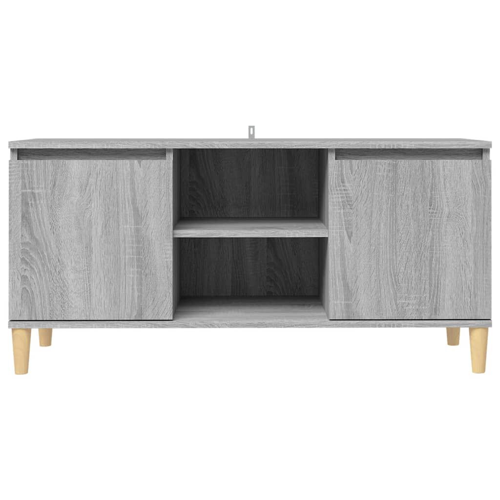 vidaXL Έπιπλο Τηλεόρασης Γκρι Sonoma 103,5x35x50 εκ Μασίφ Ξύλινα Πόδια