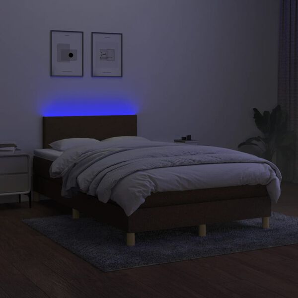 vidaXL &Kappa;&rho;&epsilon;&beta;ά&tau;&iota; Boxspring &mu;&epsilon; &Sigma;&tau;&rho;ώ&mu;&alpha; & LED &Sigma;&kappa;.&Kappa;&alpha;&phi;έ 120x190&epsilon;&kappa;. &Upsilon;&phi;&alpha;&sigma;&mu;ά&tau;&iota;&nu;&omicron;