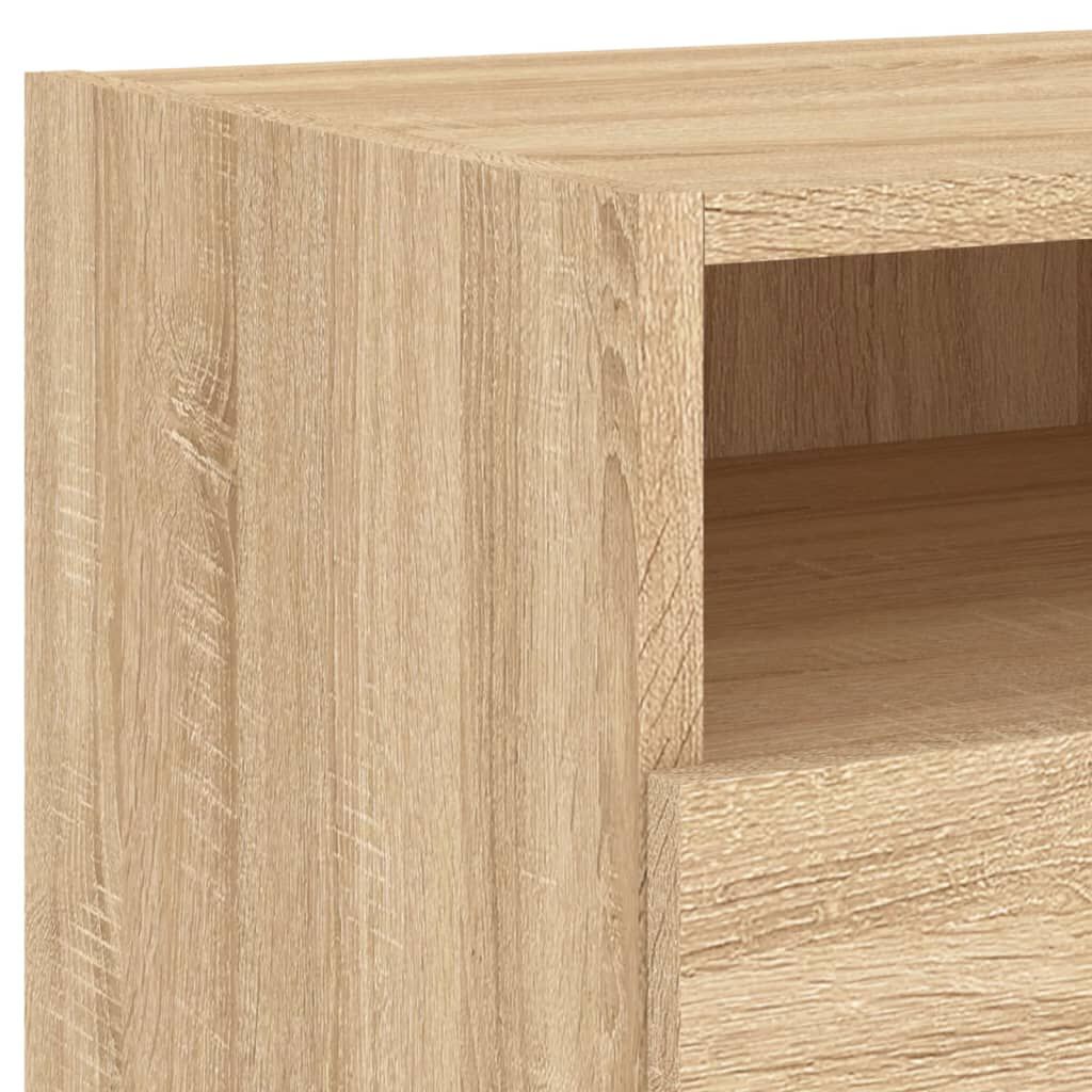 vidaXL Κομοδίνο με Φώτα LED Sonoma Δρυς 40 x 39 x 37 εκ.