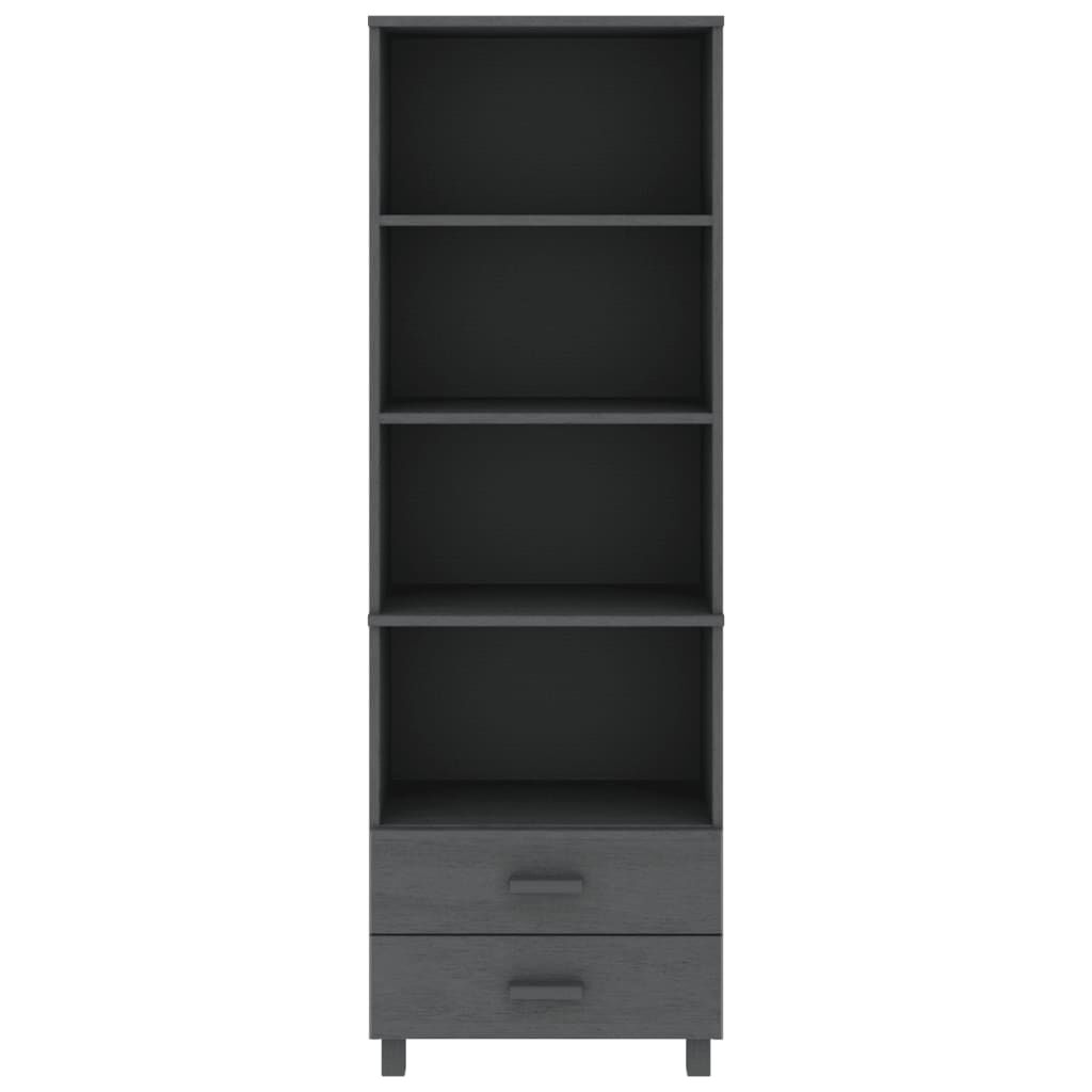vidaXL Ραφιέρα HAMAR Σκ. Γκρι 60 x 35 x 180 εκ. από Μασίφ Ξύλο Πεύκου