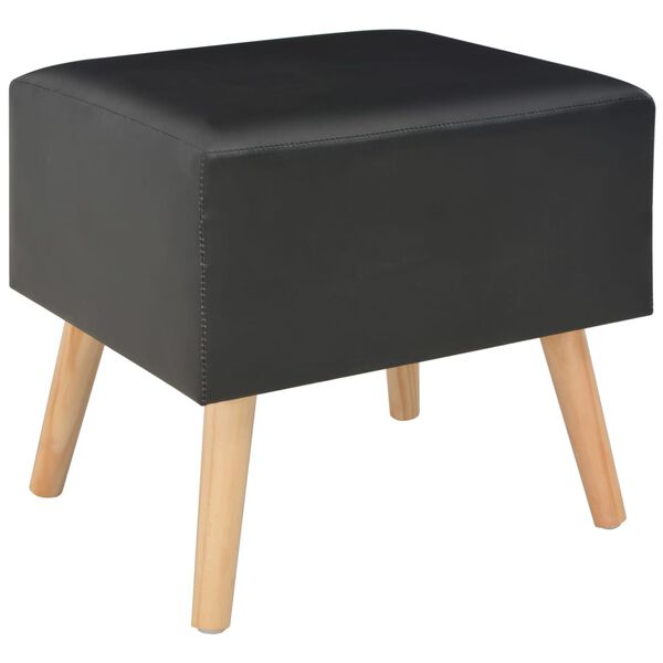 vidaXL Κομοδίνο Μαύρο 40 x 35 x 40 εκ. από Συνθετικό Δέρμα
