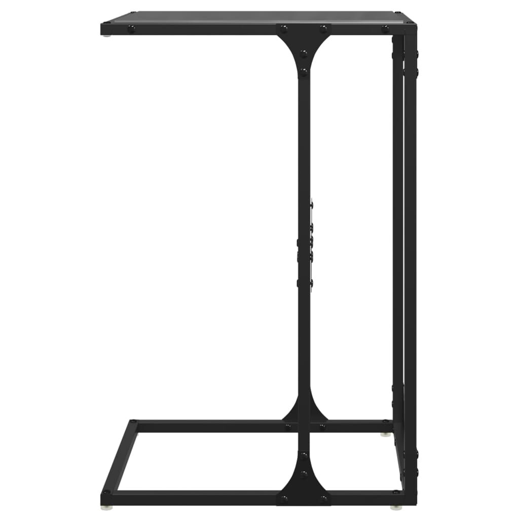 vidaXL Βοηθητικό Τραπέζι με Μαύρο Γυαλί 40x30x61,5 εκ. Ατσάλι