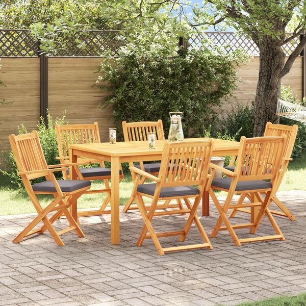 vidaXL Πτυσσόμενη Καρέκλα με μαξιλάρι 6 pcs Γκρι 49 x 57.5 x 92εκ