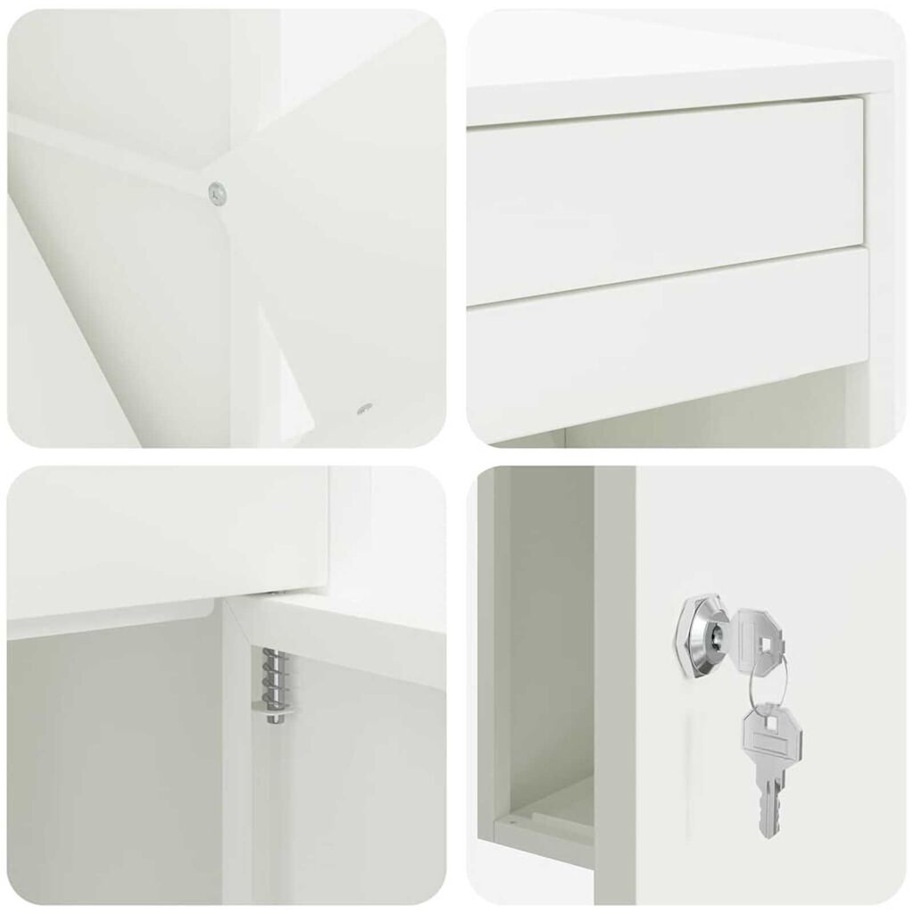 vidaXL Θυρίδα Πακέτων Λευκό 41 x 38 x 103 εκ Ατσάλι