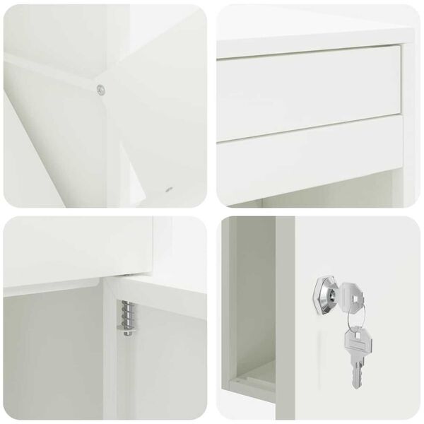 vidaXL Θυρίδα Πακέτων Λευκό 41 x 38 x 103 εκ Ατσάλι