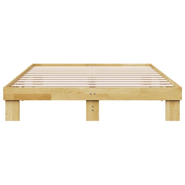 vidaXL Πλαίσιο κρεβατιού χωρίς στρώμα 150x200 cm μασίφ ξύλο δρυς