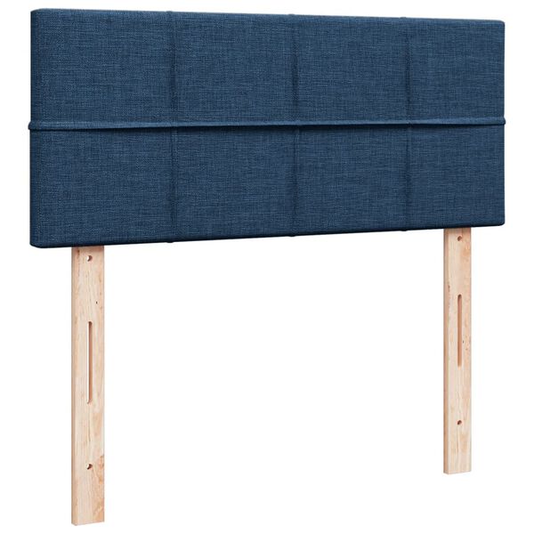 vidaXL Κρεβάτι Boxspring με Στρώμα Μπλε 120x200 εκ. Υφασμάτινο