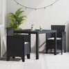 vidaXL Σέτ φαγητού για κήπο 3 pcs Ανθρακί Rattan Polt