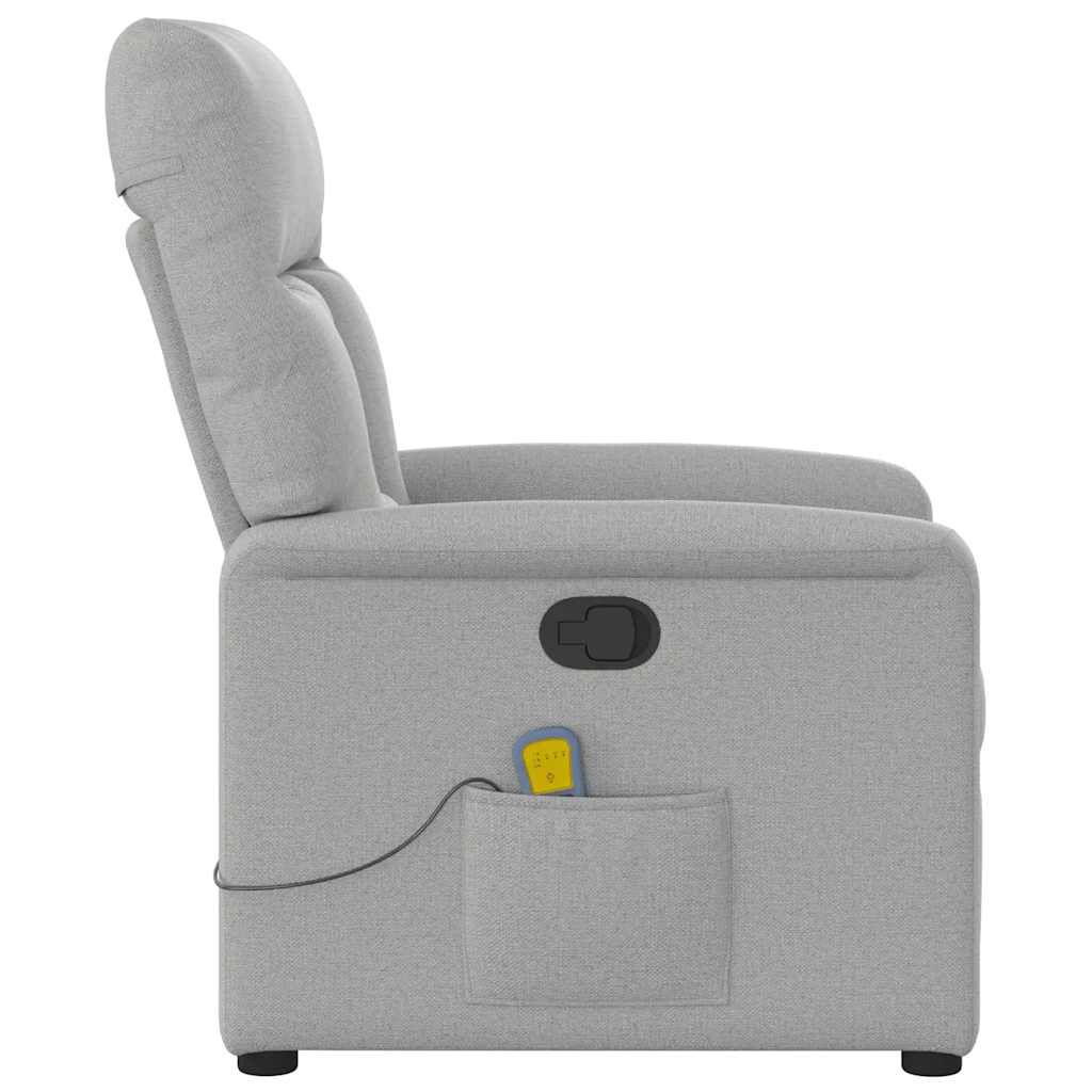 vidaXL καρέκλα ανάκλισης μασάζ Cloud Grey Fabric