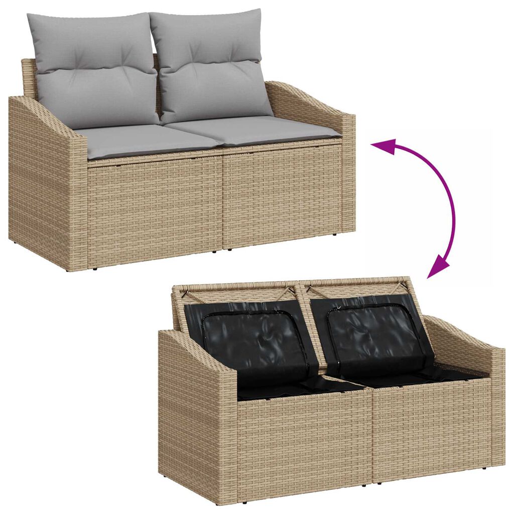 vidaXL Σετ Καναπέ Κήπου 6 pcs Μπεζ, ανοιχτό γκρι 55 x 55 x 37 εκ