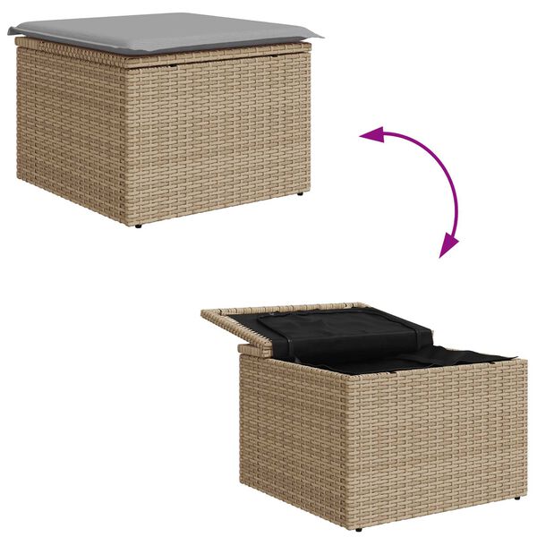 vidaXL Σετ Καναπέ Κήπου 6 pcs Μπεζ, ανοιχτό γκρι 55 x 55 x 37 εκ
