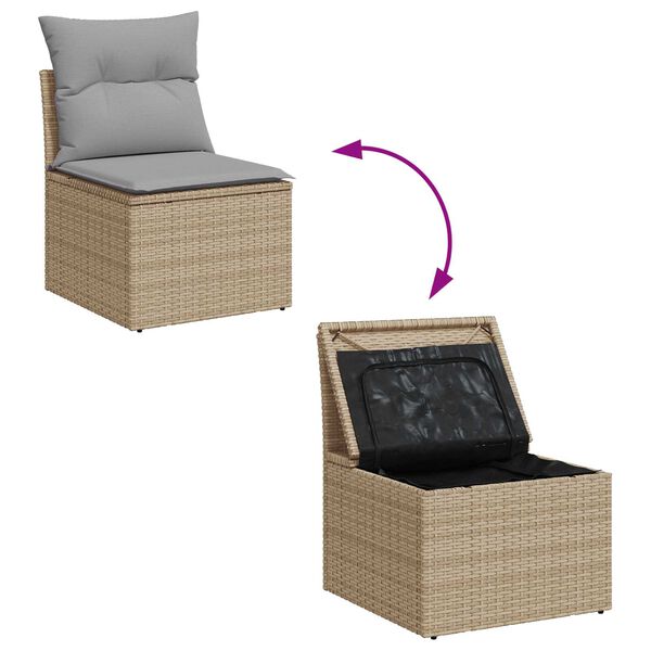 vidaXL Σετ Καναπέ Κήπου 6 pcs Μπεζ, ανοιχτό γκρι 55 x 55 x 37 εκ