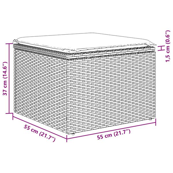 vidaXL Σετ Καναπέ Κήπου 6 pcs Μπεζ, ανοιχτό γκρι 55 x 55 x 37 εκ