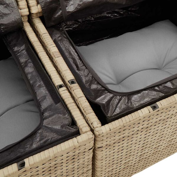 vidaXL Σετ Καναπέ Κήπου 6 pcs Μπεζ, ανοιχτό γκρι 55 x 55 x 37 εκ